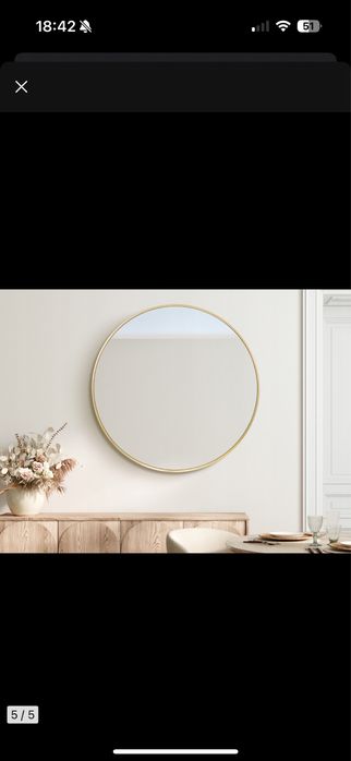 Lustro LED okrągłe 70cm złote w aluminiowej ramie