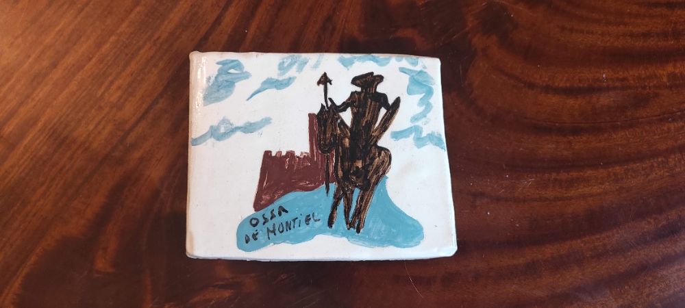 DON QUIJOTE Pamiątkowa ceramiczna płytka z Hiszpanii Ossa de Montiel