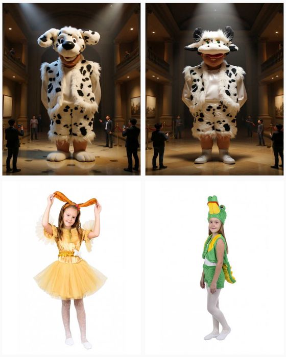 Прокат дитячих костюмів Київ, жабеня,кабан,сніговик,зайчик,пінгвін,паж