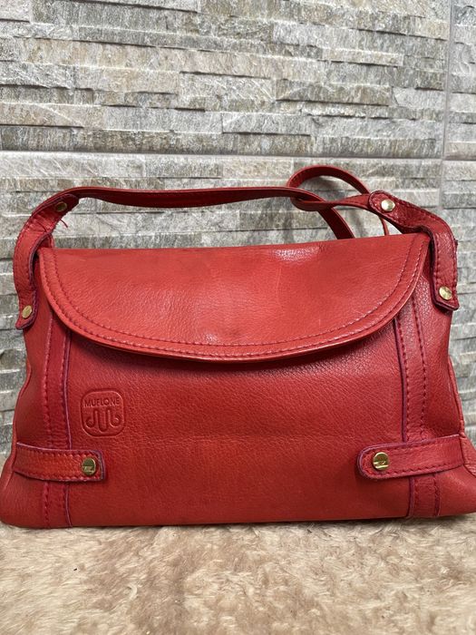 Сумка багет  мягкая кожа