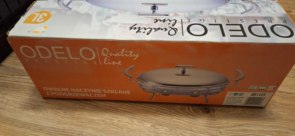Owalne naczynie szklane z podgrzewaczem 3L EVITA ODELO