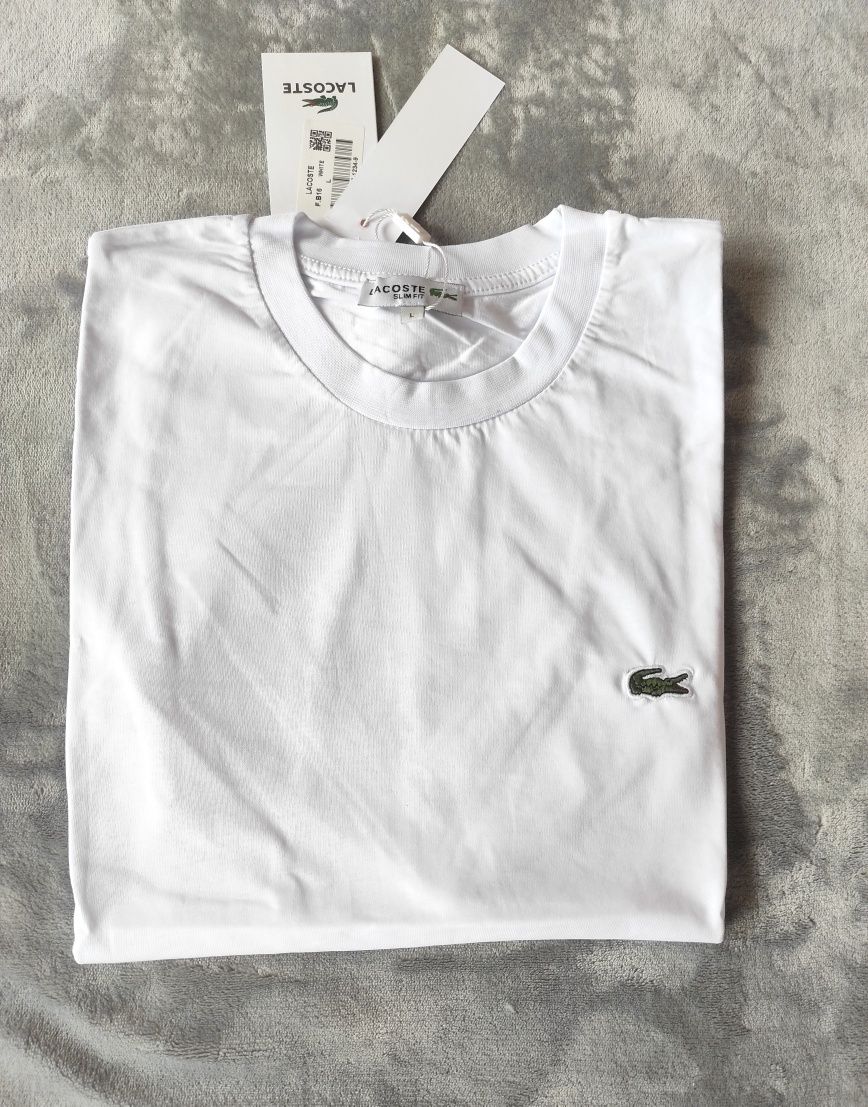 Koszulka T-shirt męski Lacoste biały nowy