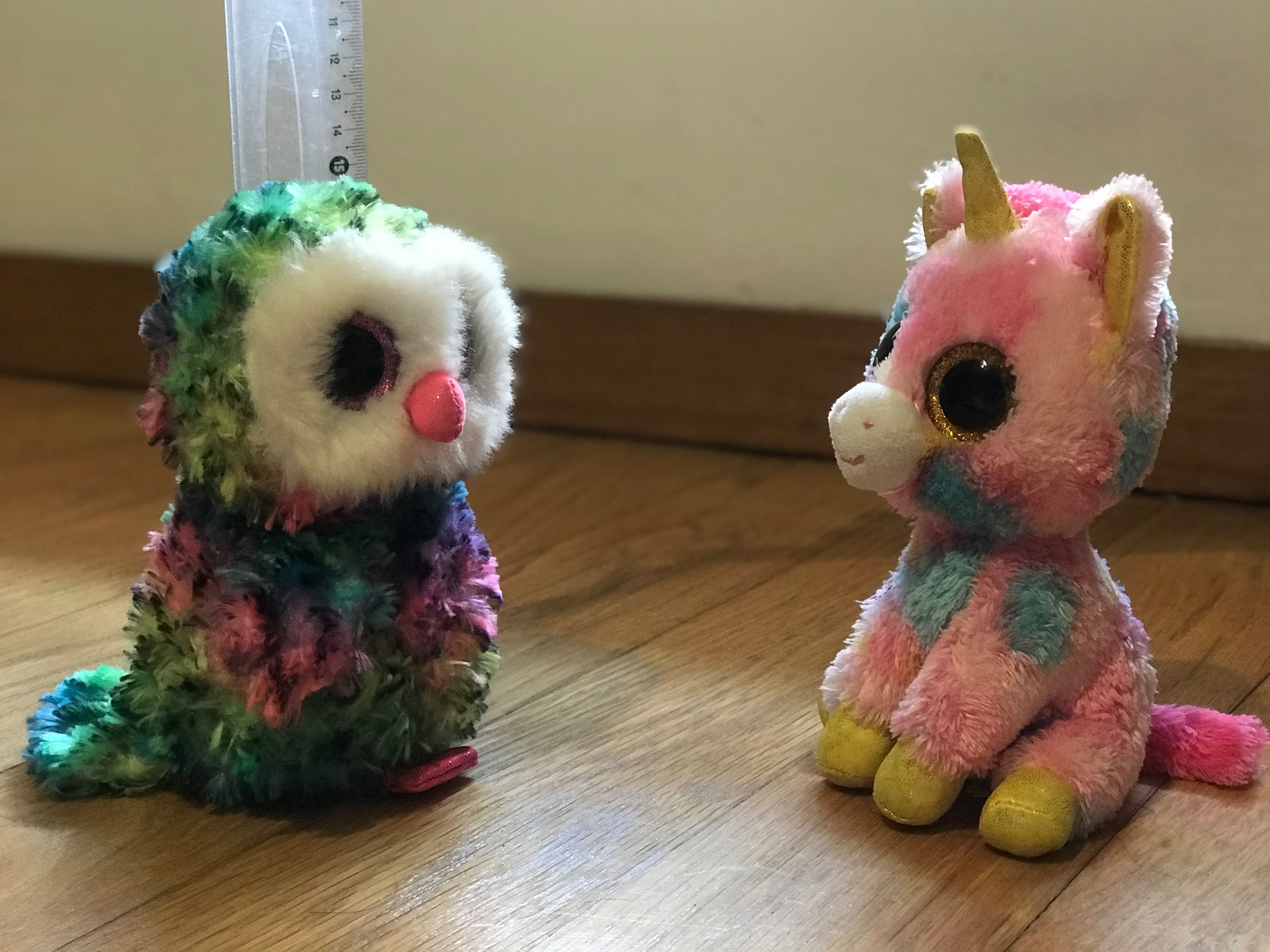 Oportunidade única: Lindos peluches TY Beanie Boos Corujinha Unicórnio