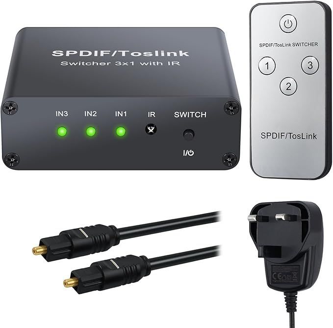 Przełącznik audio LiNKFOR Toslink SPDIF 3 wejścia z pilotem