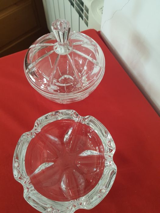 Bomboneira mais cinzeiro cristal d'arques