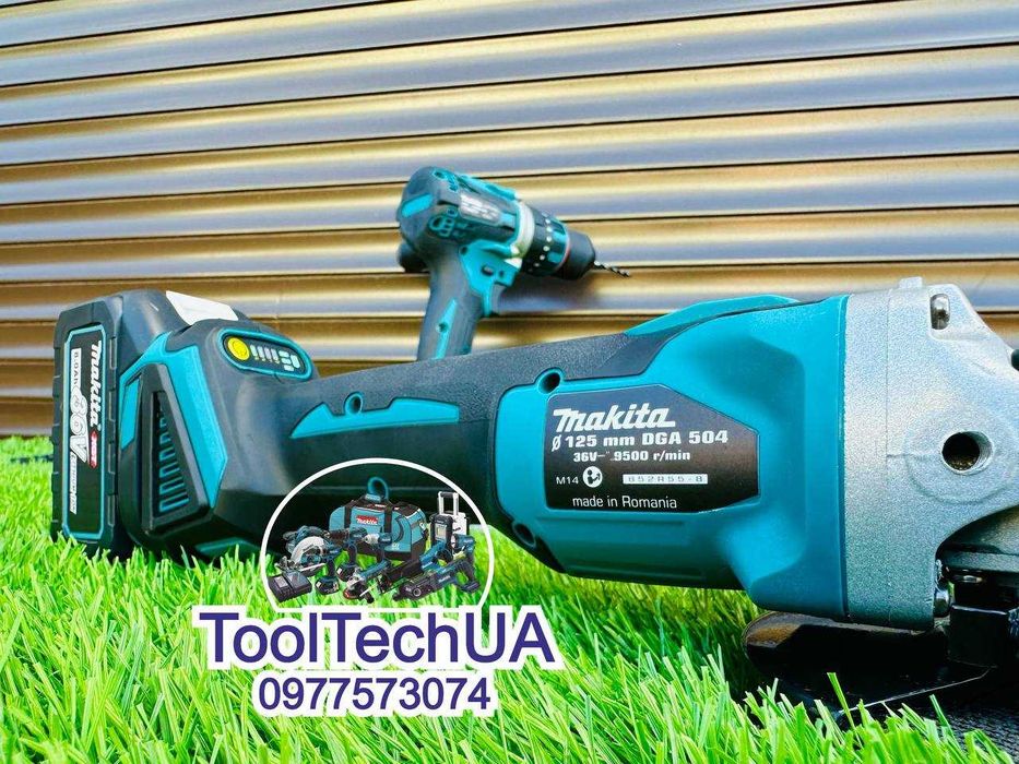 Набор Makita 2/1 Акумуляторний Шуруповерт DHP485XGT Болгарка DGA504XGT