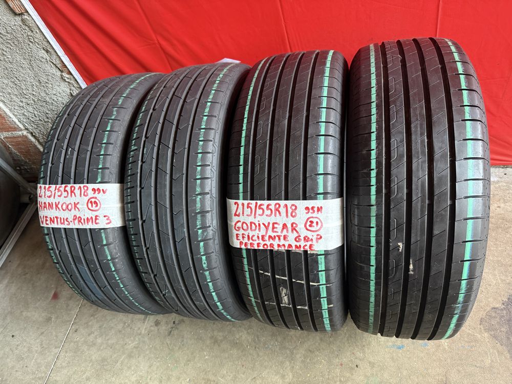 Pneus 215/55/18 Hankook + Goodiyear Impecaveis