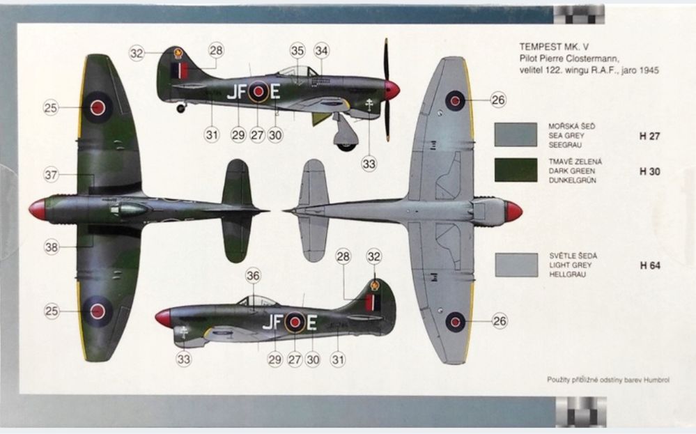 Smer 0888 samolot Hawker Tempest Mk.V model Hi-Tech 1:72