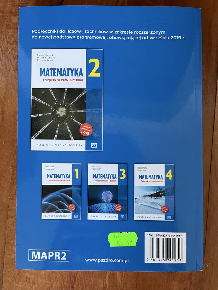 Matematyka 2 Liceum i technikum Zakres Rozszerzony 2019