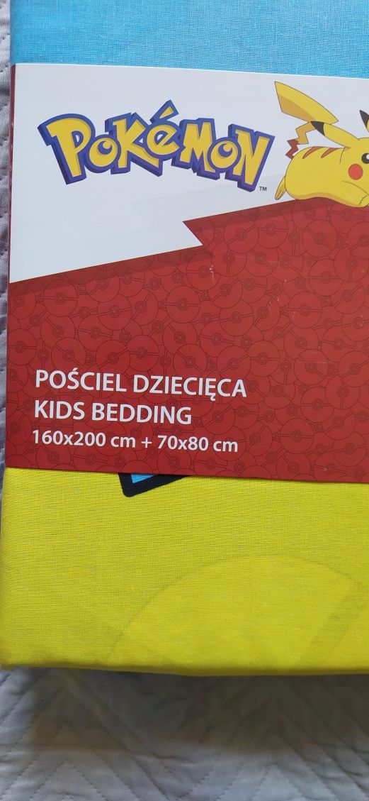Pościel Pokemon Pikatchu dziecięca 160x200 cm + 70x80 cm