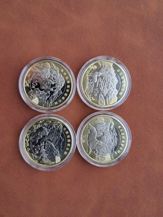 Lote de 4 Moedas – China – Comemorativas – PARQUES NACIONAIS - UNC