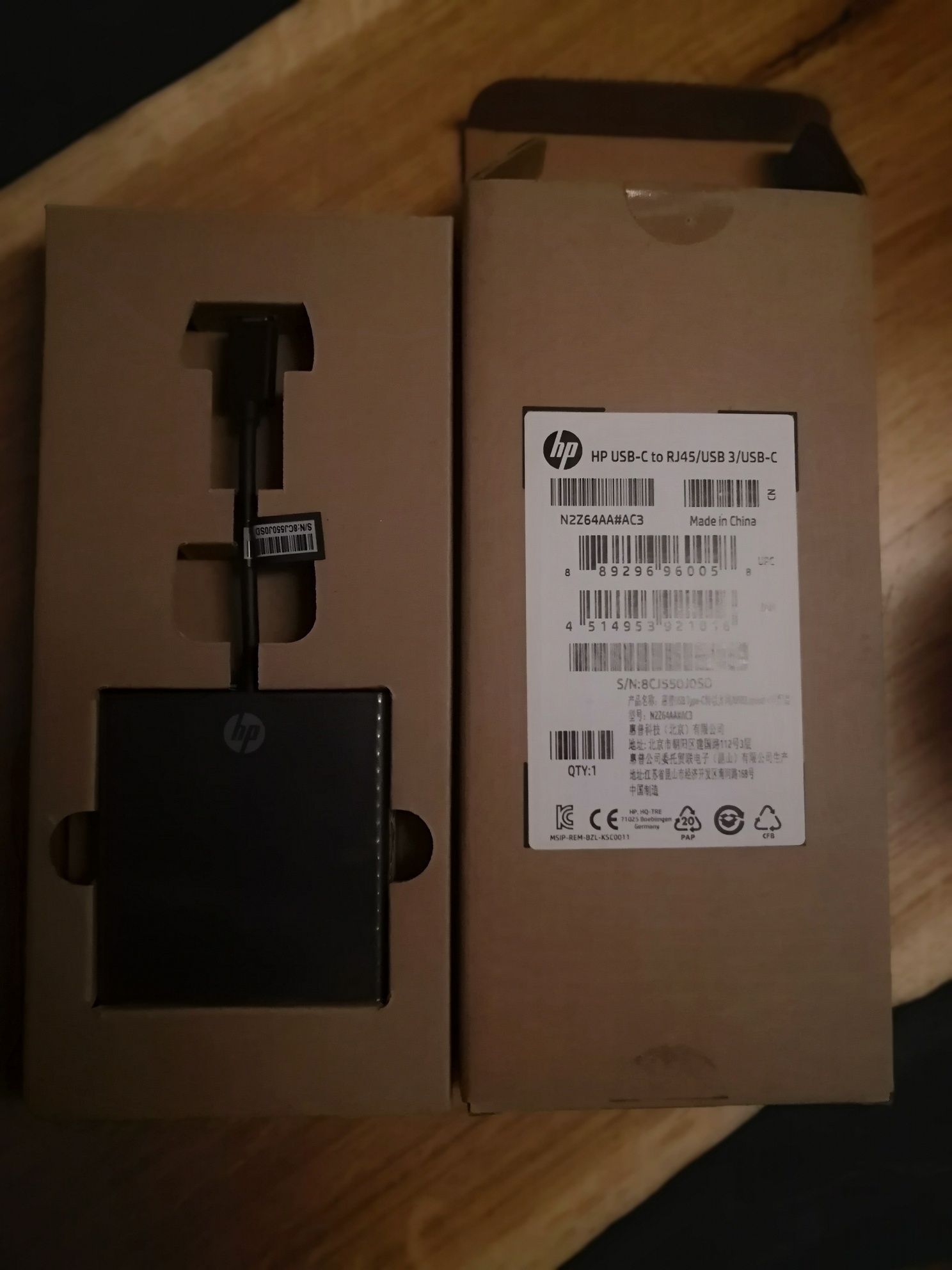 Nowa przejściówka, adapter HP z USB-C na RJ45/USB 3/USB-C (N2Z64AA)