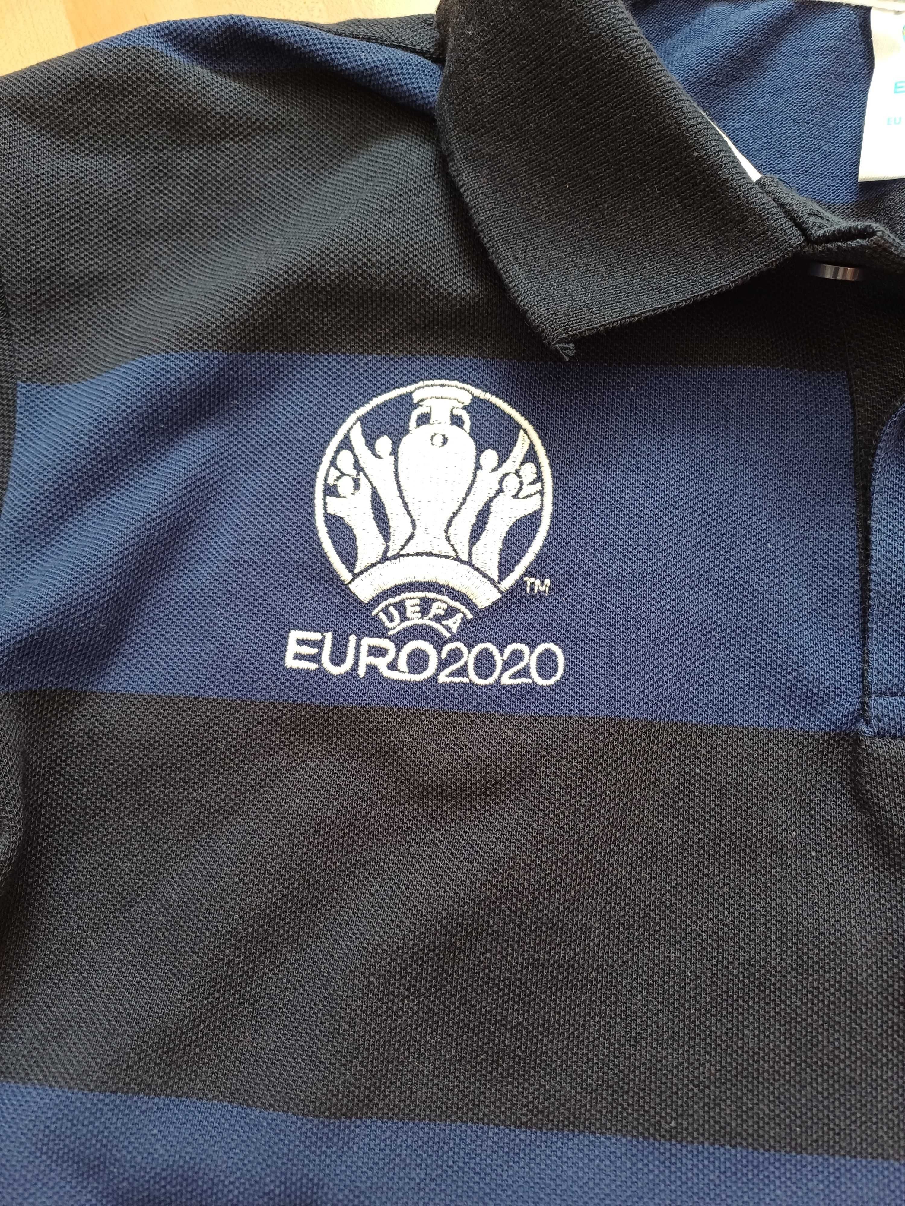 T-shirt męski koszulka granatowy polo bawełna Euro 2020 L/40 Szkocja