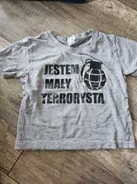 Koszulka bluzka t-shirt mały terrorysta chlopieca dziecięca 86/92