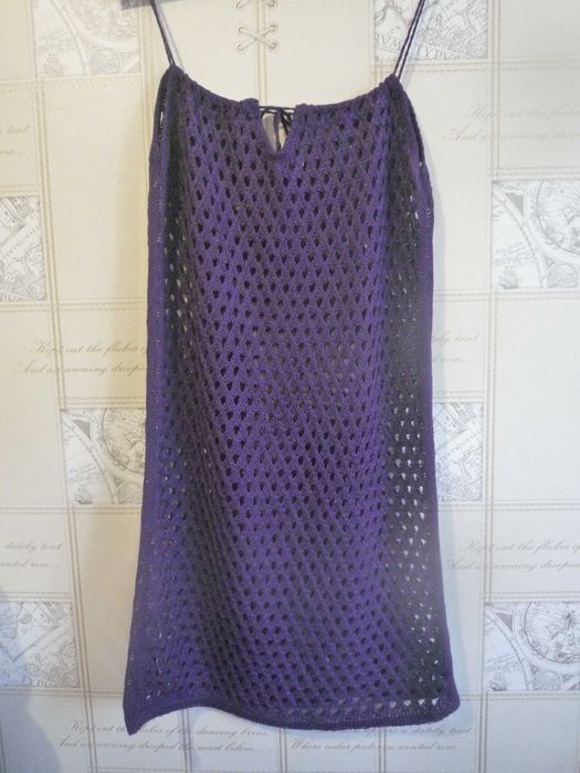 Туника платье кольчуга сетка чехол ажурная пляжная пчелиные соты фиоле