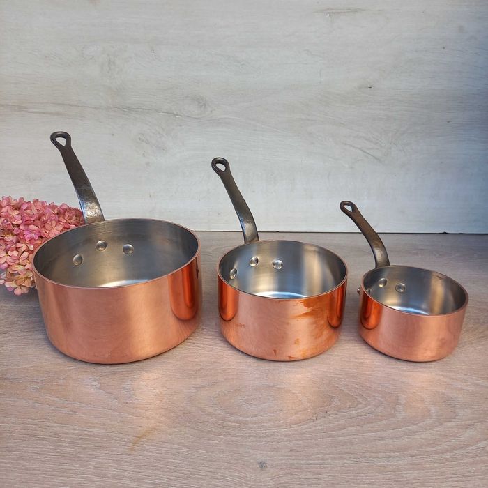 Profesjonalny miedziany rondel poj. 3 litry grube dno 3mm - sygnowany