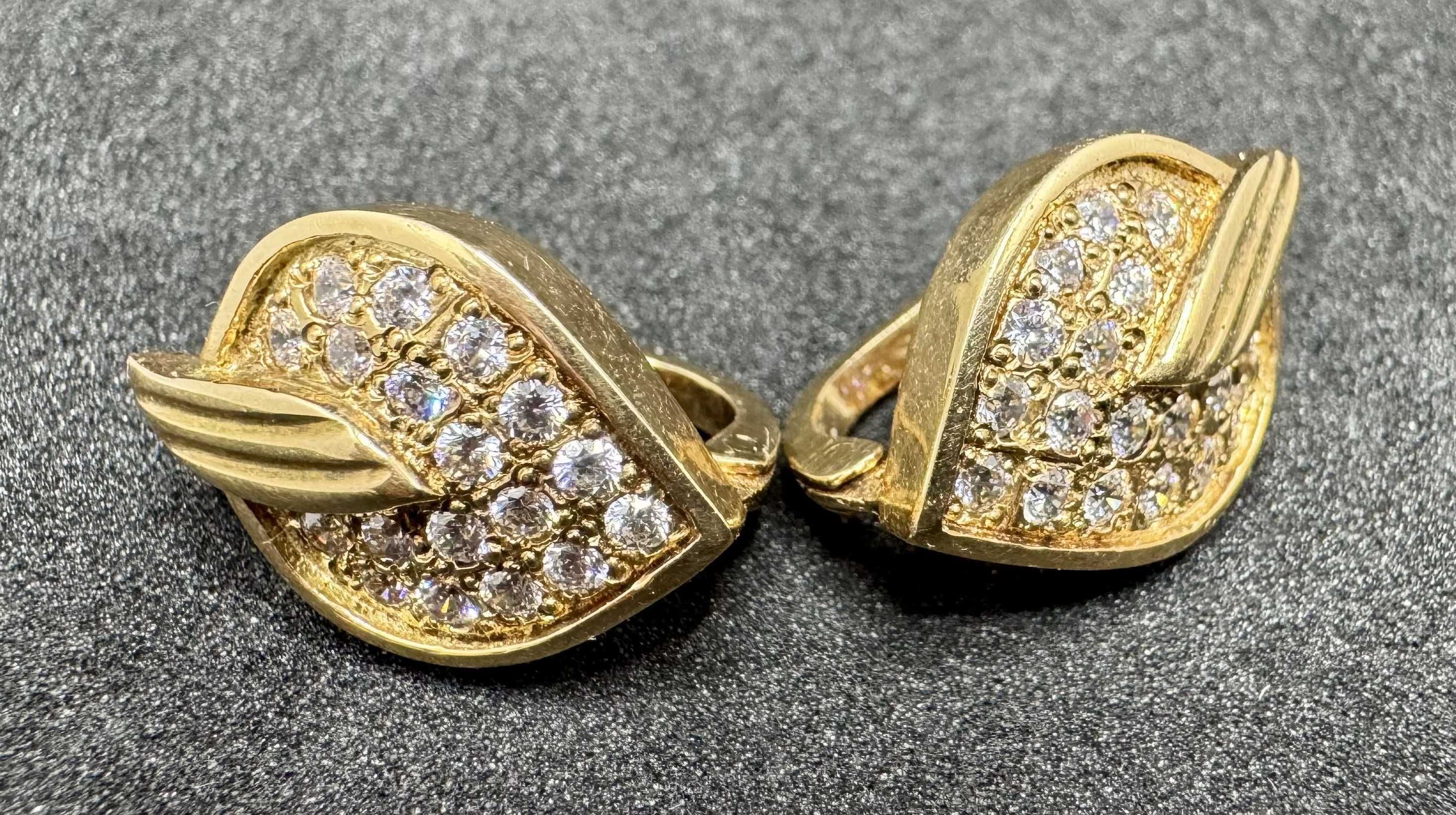 Złote kolczyki z cyrkoniami, 14ct 583, 6,76g