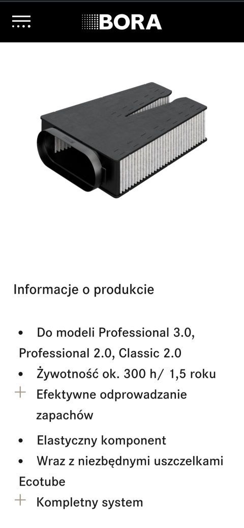 Filtr pochłaniacza BORA ULBF-101