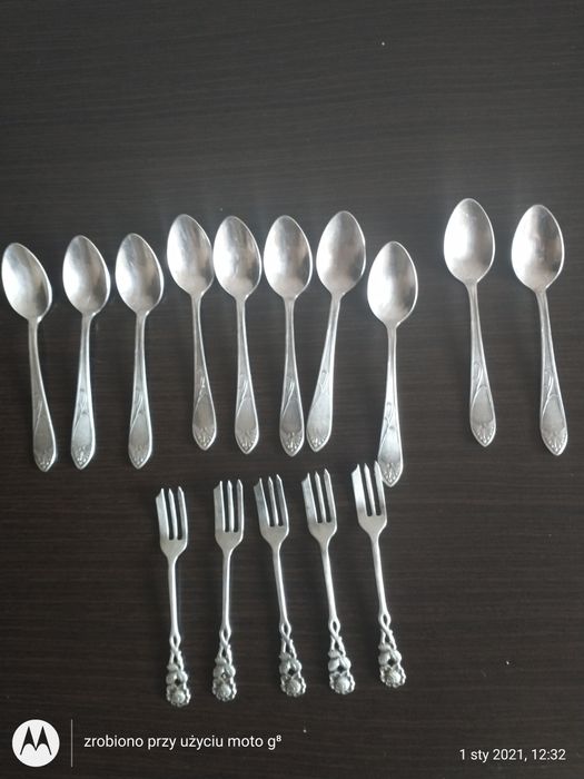 Posrebrzane łyżeczki i widelczyki PRL