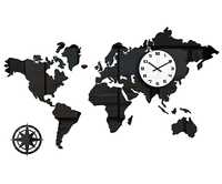 Zegar Ścienny World - Mapa Świata 120 x 70 cm Duży