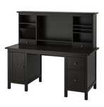 Duże drewniane biurko Ikea Hemnes z nadstawka