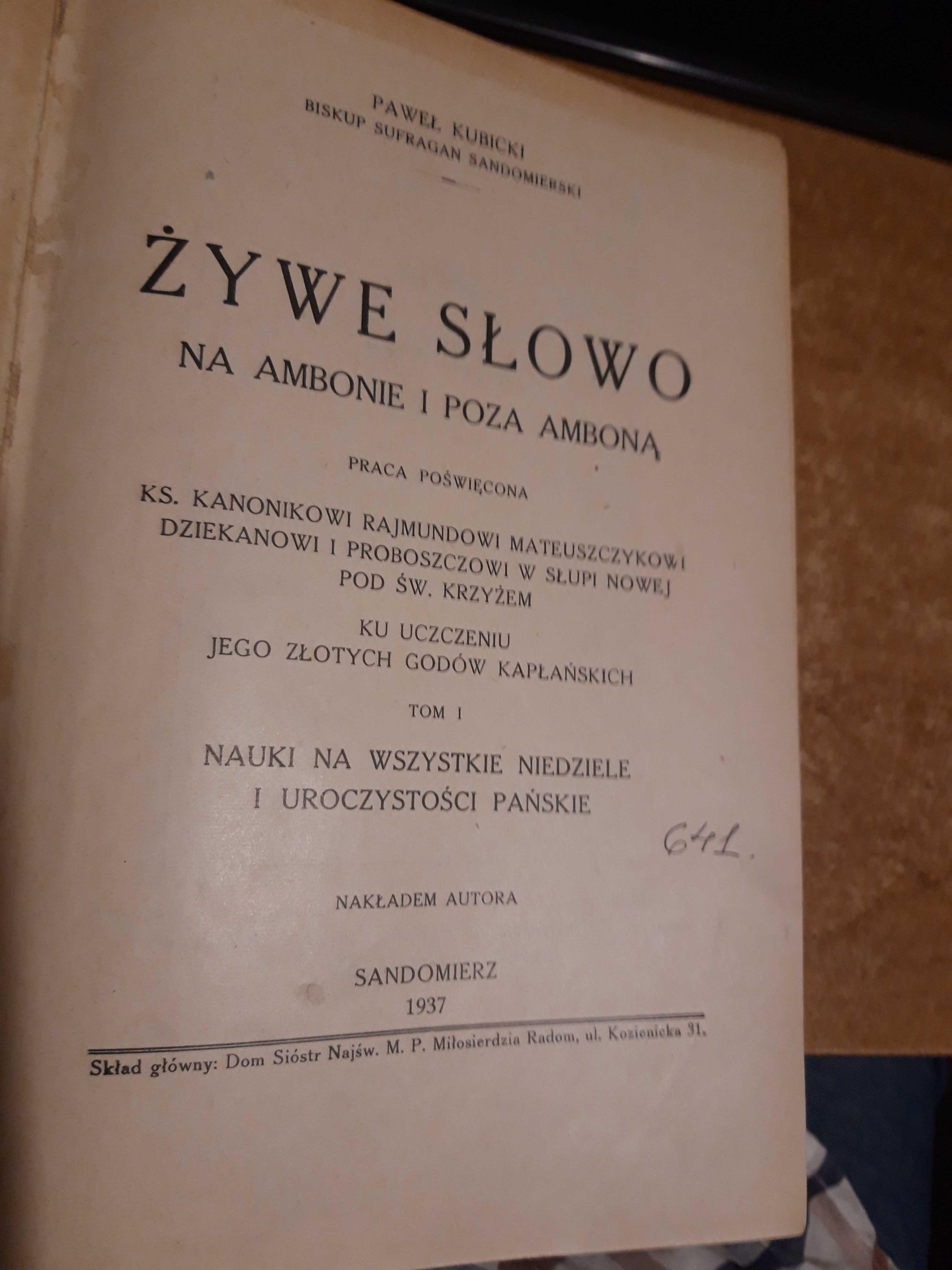 Żywe Słowo na Ambonie i poza Amboną -Sandomierz 1937opr.