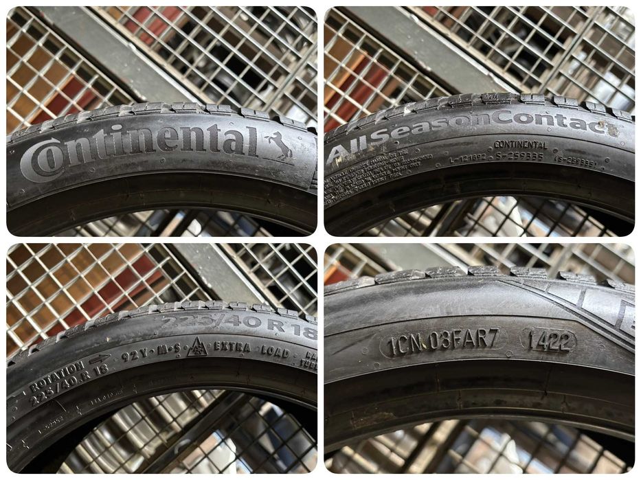 2X OPONY CAŁOROCZNE 225/40R18 92Y Continental AllSeason 4S 7.7MM 2022R