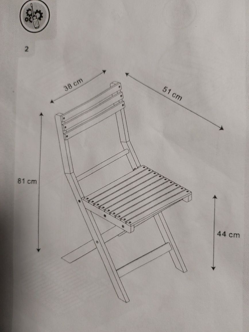 Zestaw mebli ogrodowych ,balkonowych składanych stół +2 krzesełka