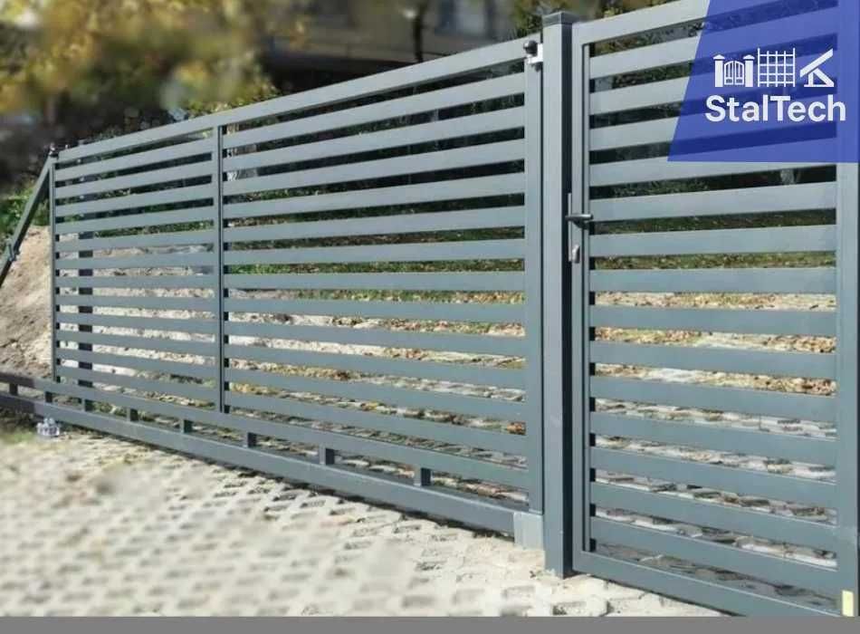 Brama wjazdowa palisadowa przesuwna / dwuskrzydłowa P-80