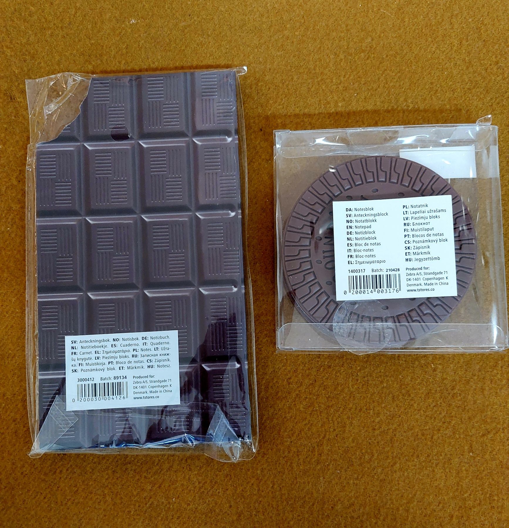 2 oryginalne notesy (tabliczka czekolady i ciastko)