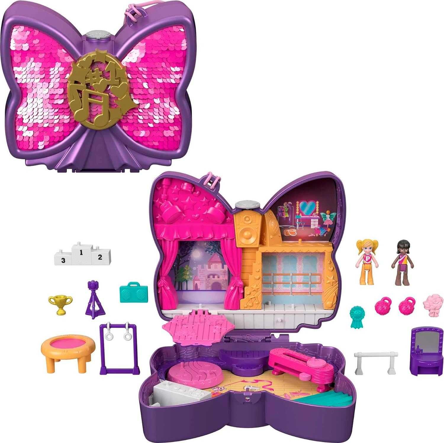 Ігровий набір Поллі Покет Бант Polly Pocket Sparkle Stage Bow Compact