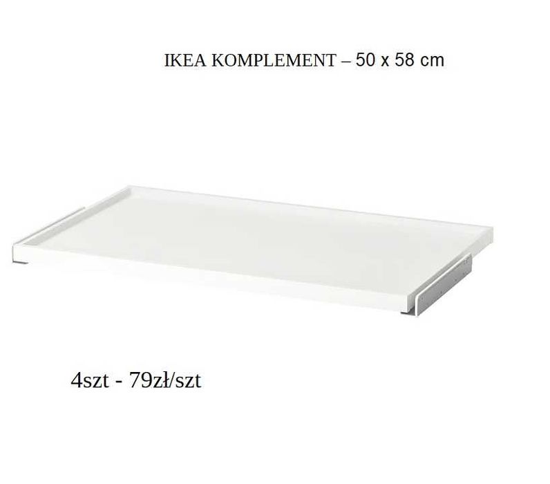 Wysuwana TACA biała KOMPLEMENT - 50x58 - IKEA PAX - Transport - 4 szt
