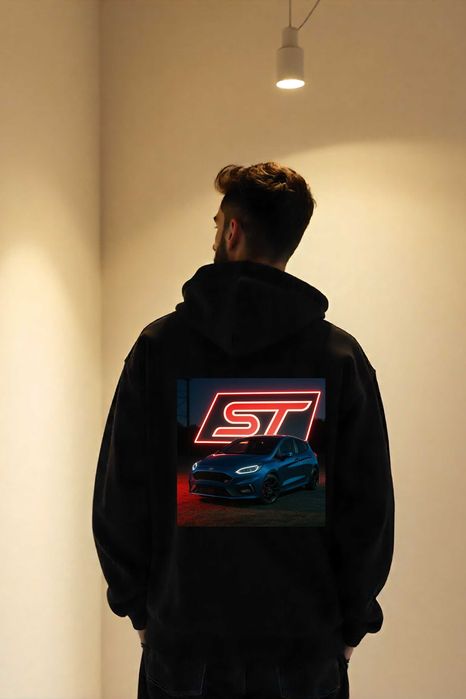 Męska Czarna Bluza M Ford Fiesta ST Grafika