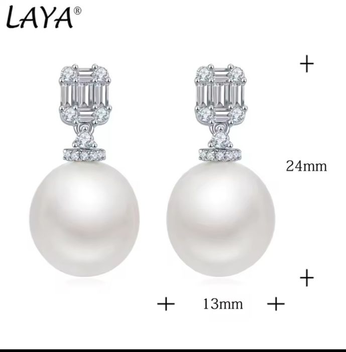 Серьги серебро 925 проба с жемчугом и цирконом, новые