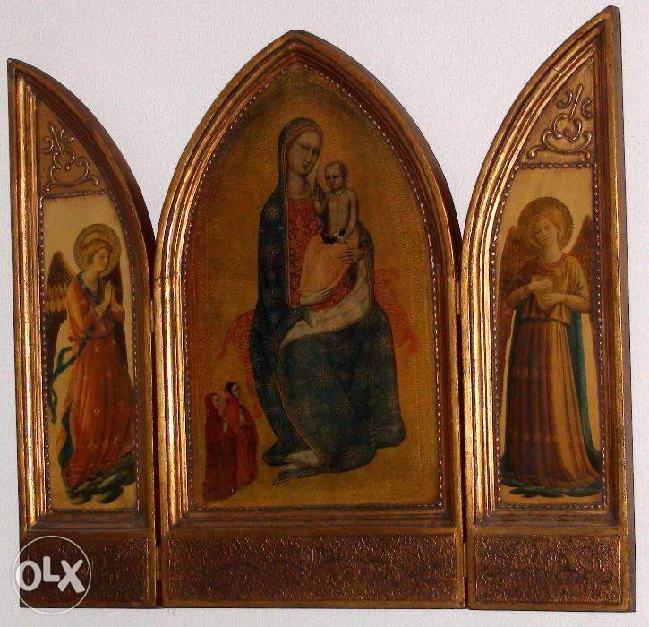 TRIPTICO (Quadro religioso composto por três partes desdobráveis)