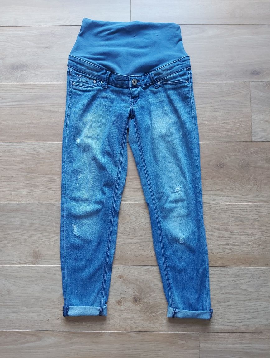 Spodnie ciążowe skinny / jeansy z przetarciami - H&M rozm. 34 / XS