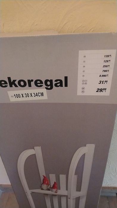 Regał dekoracyjny sanki święta