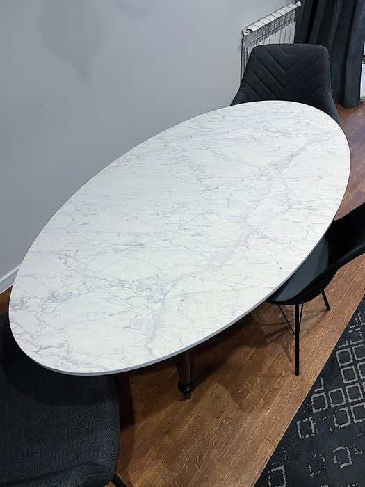 Стіл кухонний, натуральний мармур 160*90см