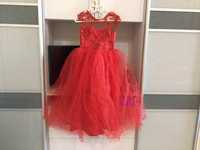 Платье принцессе красное бальрое пышное
