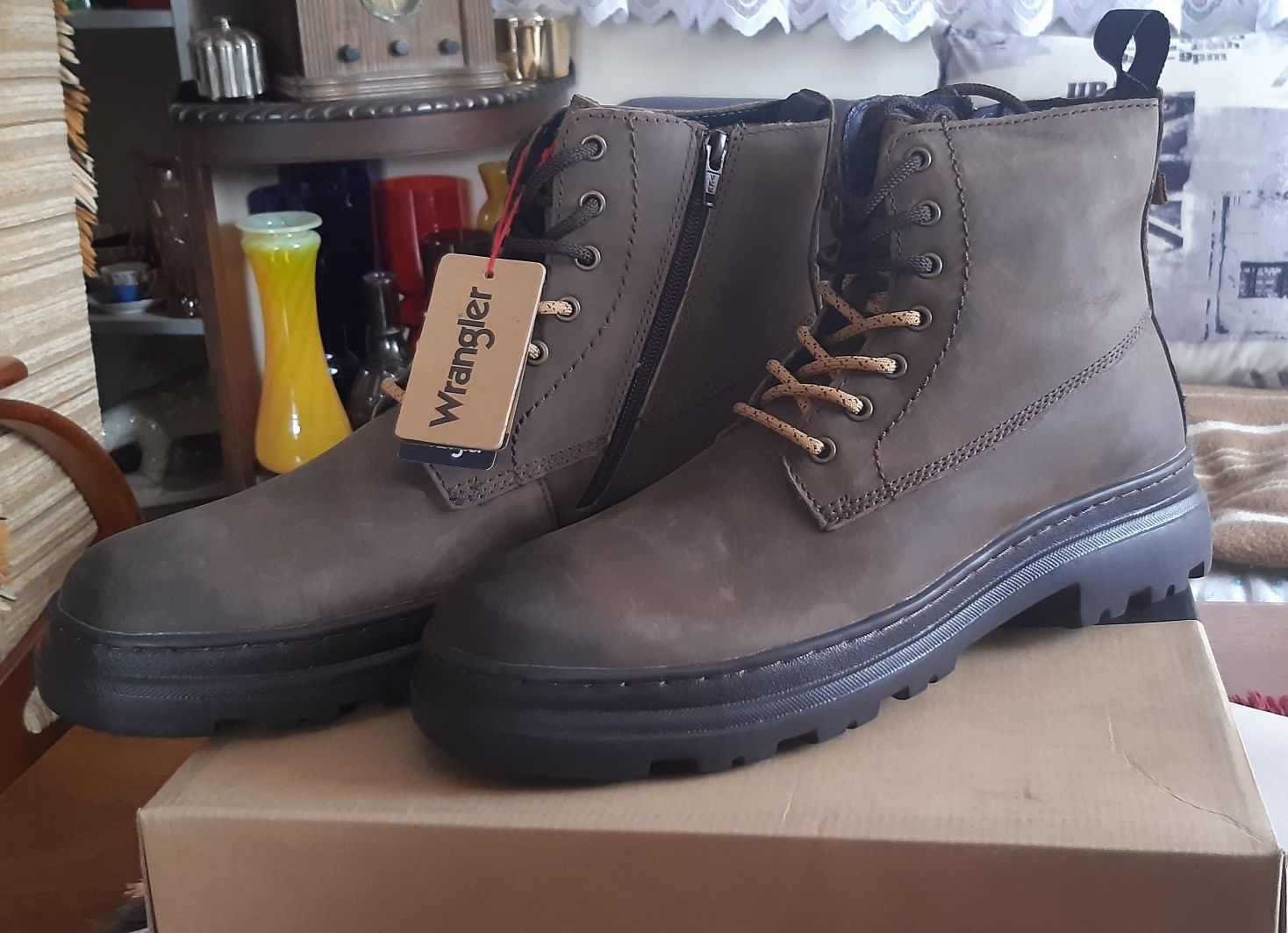 Buty sznurowane Wrangler STONER- Skóra- Zimowe
