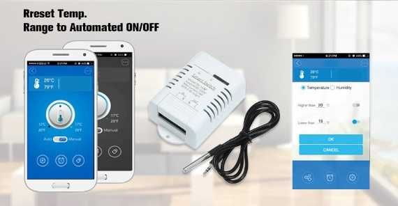 TH-16-RF Wifi 16A/3000W датчик температуры и влажности