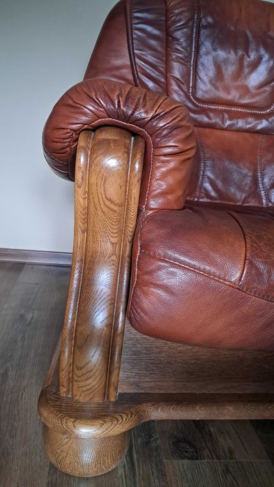 Fotel skórzany brązowy