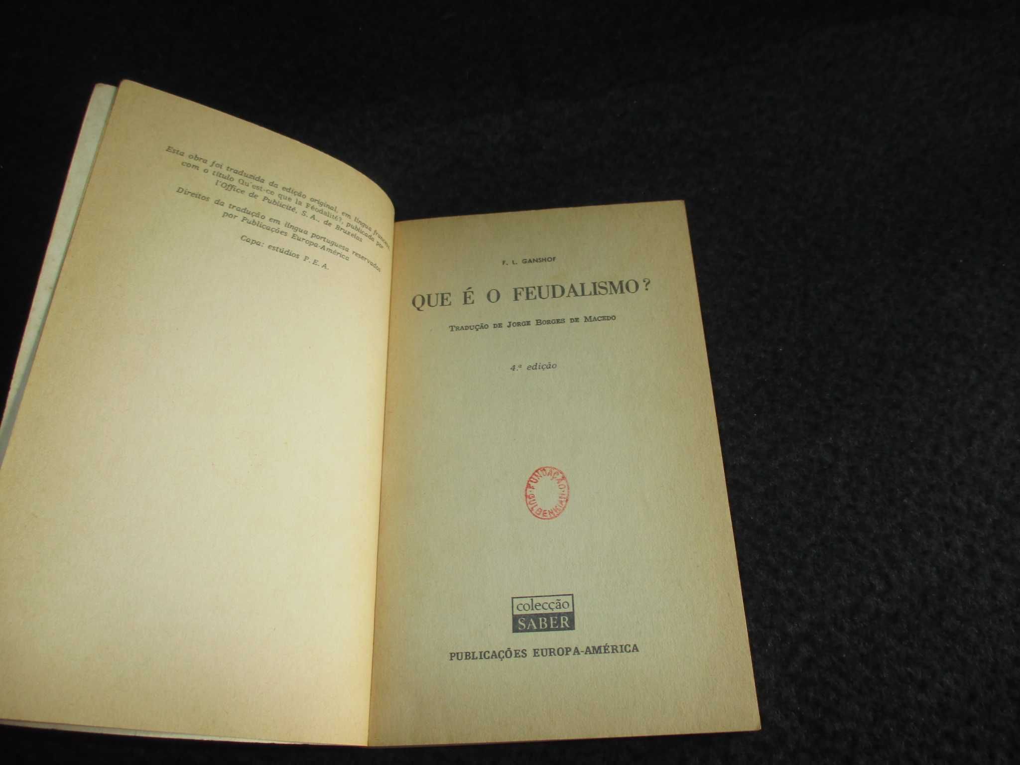 Livro O que é o Feudalismo? Ganshof Colecção Saber
