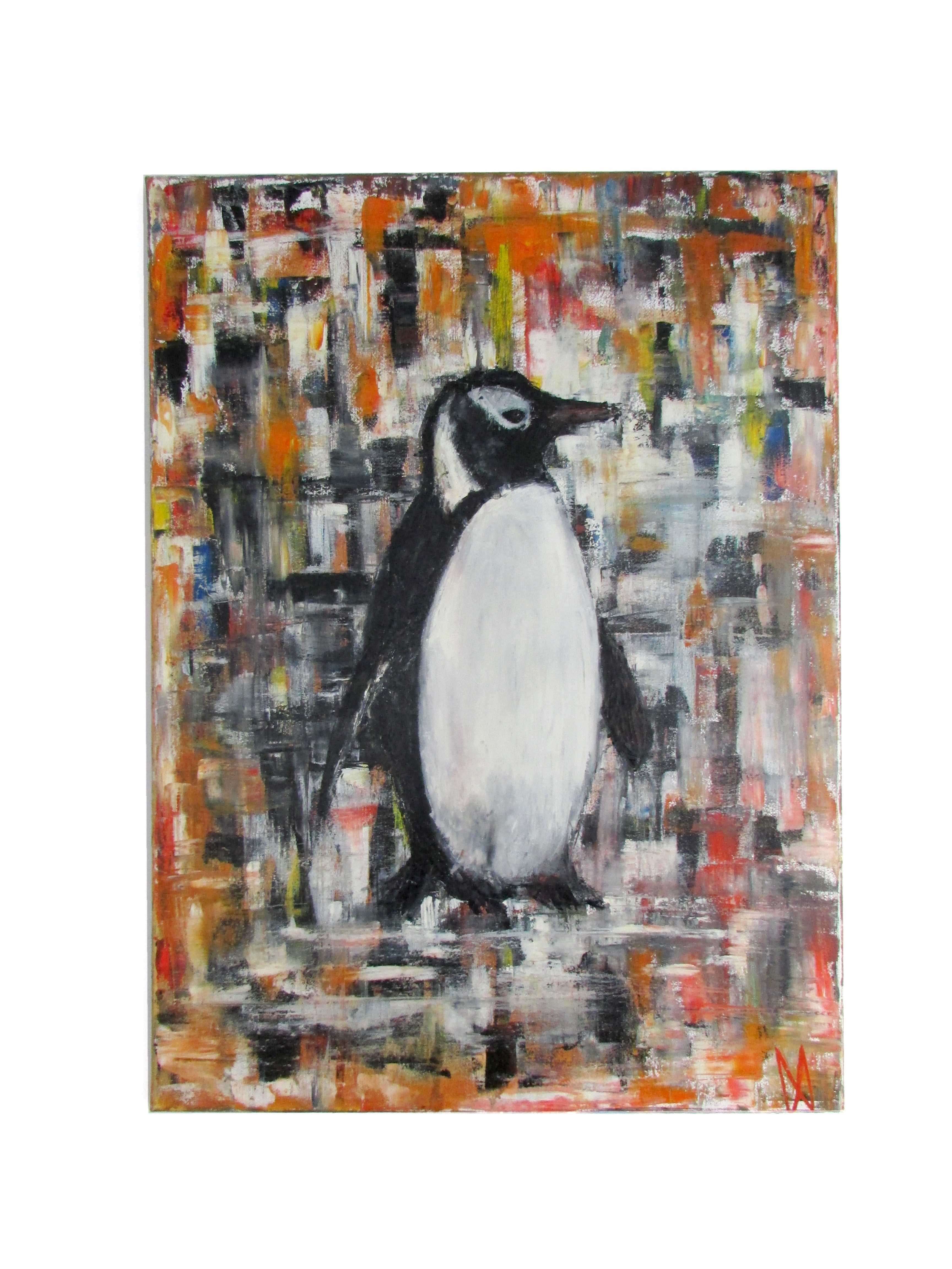 Abstrakcja pingwina Obraz olejny na płótnie Najlepszy prezent! 50x70cm