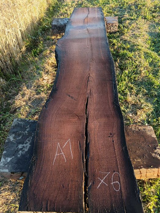 Deski Foszty brusy czarny dąb na stół z żywicą