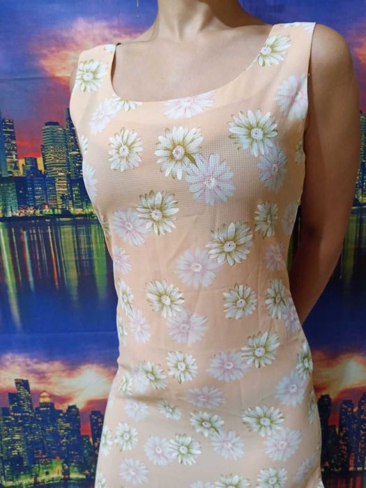 Сарафан ассиметричного кроя платье в стиле бохо этно с цветами