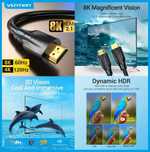 Кабель Vention HDMI-HDMI 2.1 VERSION 1.5 метра. ORIGINAL NEW!!!