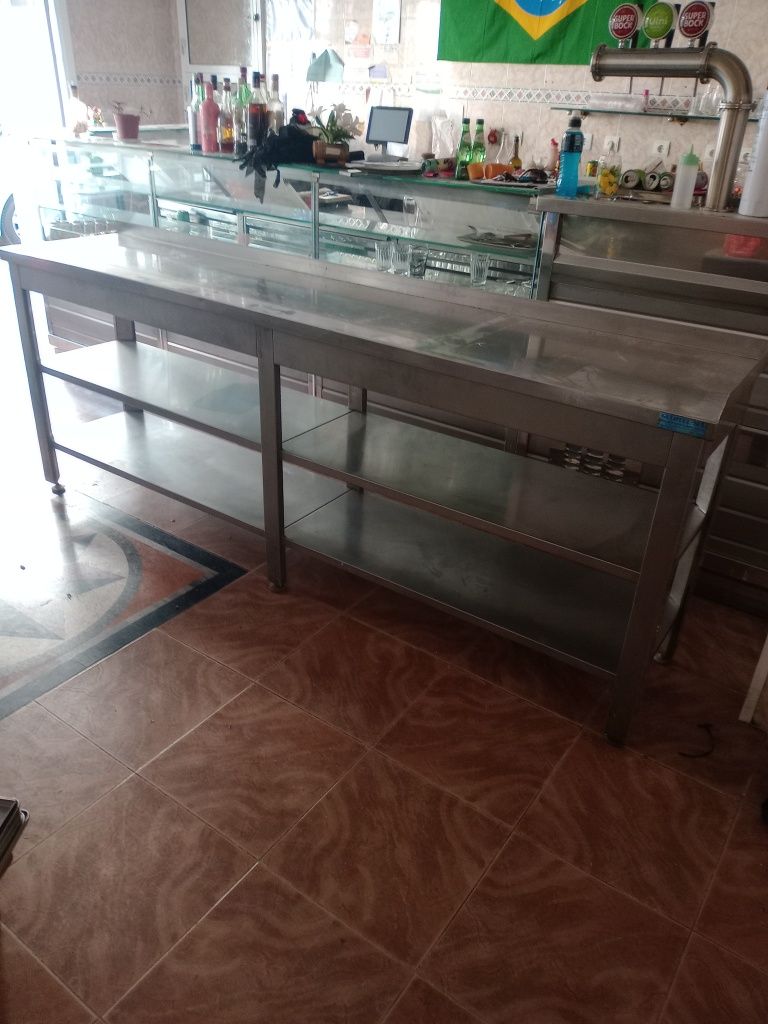 Bancada em inox dupla