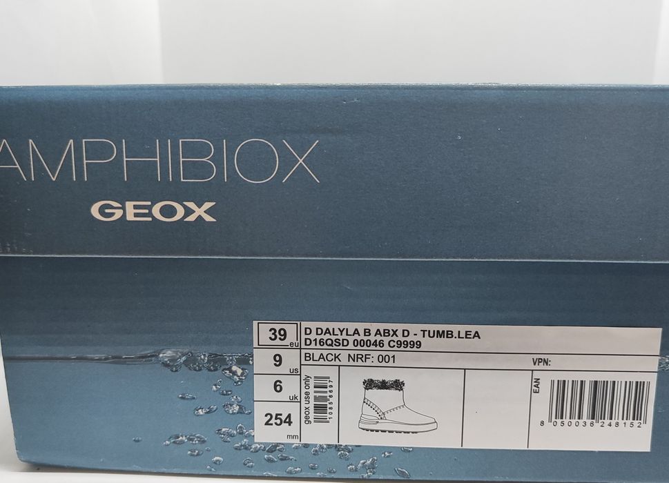 Кожаные 24,7 25,4см ботинки угги Geox Amphibiox оригинал