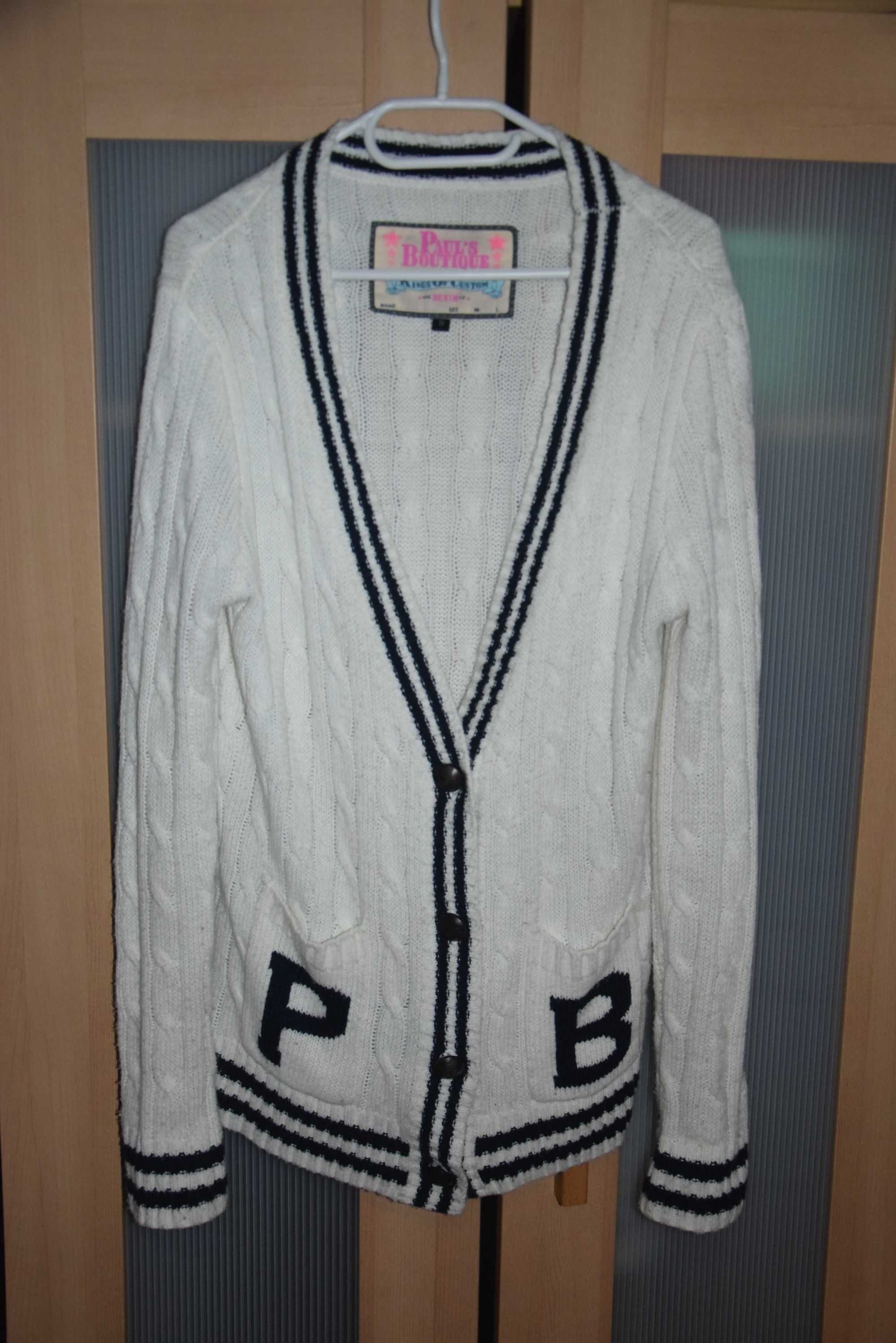 Paul's Boutique biały swetr kardigan M